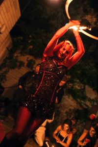 Halloween Fire Hoop Dancer Devil Satan Performer EcoTarium Great Pumpkin Nights Festival Trick or Treat