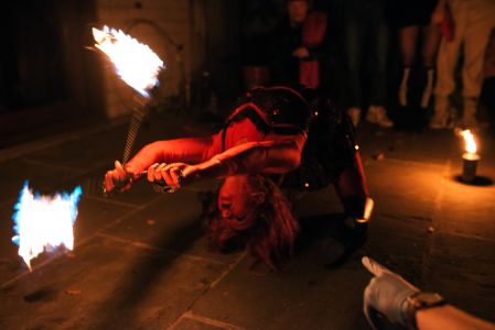 Halloween Fire Show Performer Eater Breather Entertainment Massachusetts Devil Dancer EcoTarium Great Pumpkin Nights Festival Trick or Treat