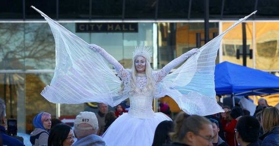 City Event Winterfest Stilt Walking Walker Ice Queen Castle Snow Princess Icicle Isis Wings MA NH CT RI City Event Winterfest Stilt Walking Walker Ice Queen Castle Snow Princess Icicle Isis Wings MA NH CT RI