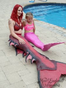 The Little Mermaid Trying On Her New Mermaid Tail - New England Mermaids