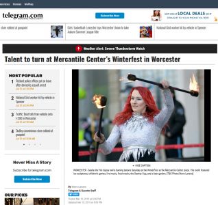 Worcester Winter Fest Telegram and Gazette Mercantile Center Sasha Gaulin Fire Gypsy